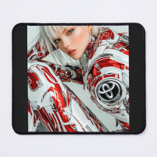 Item preview, Woman in white hair in futuristic suit white and red designed and sold by Verademacedoart.