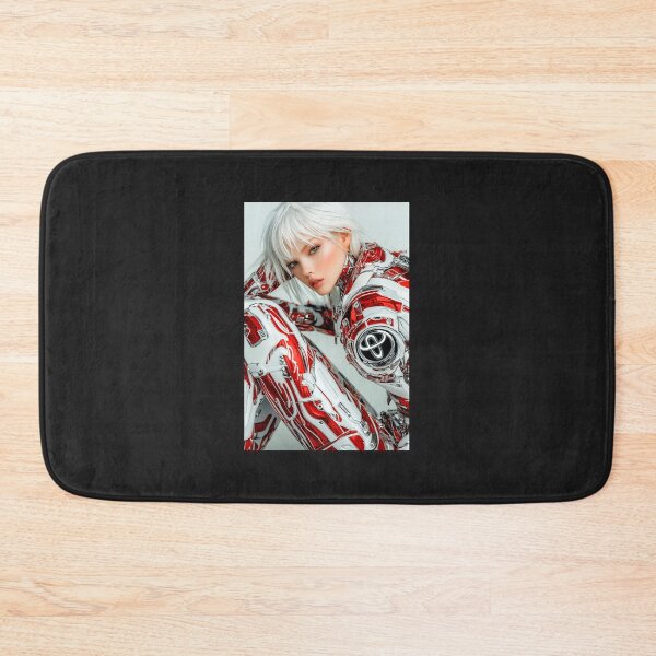 Item preview, Woman in white hair in futuristic suit white and red designed and sold by Verademacedoart.
