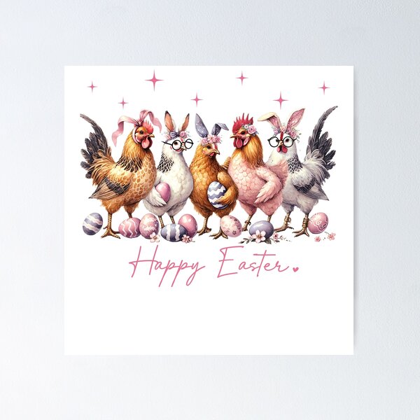Item preview, Happy Easter Chickens designed and sold by SmilingTimes.