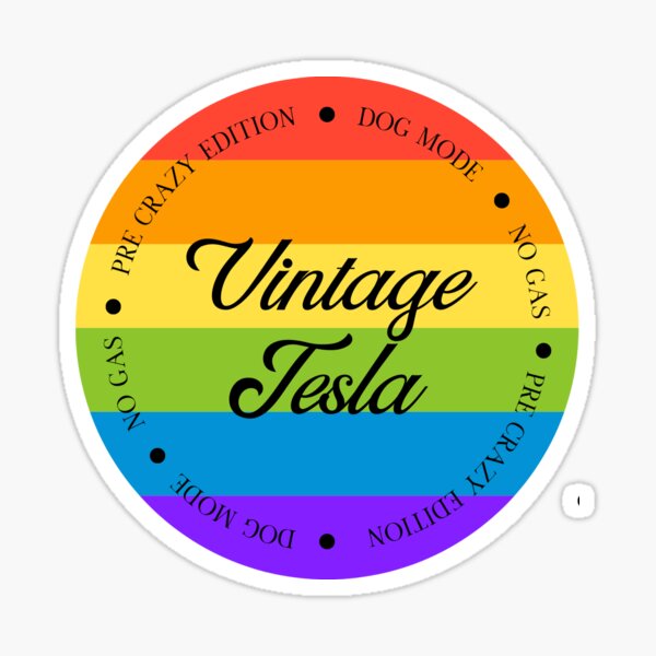 Artikel-Vorschau von Regenbogen-Oldtimer-Tesla, designt und verkauft von MissCloverG.