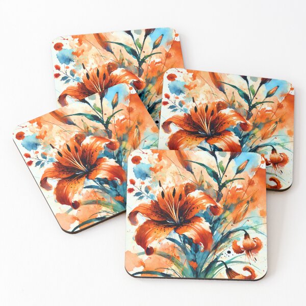 Item preview, Bold Tiger Lily in Expressive Watercolor Splash designed and sold by ChrisButler.