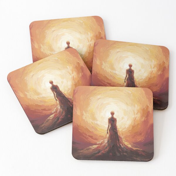 Item preview, Woman Walking Into Radiance | Abstract Oil Painting designed and sold by Ink And Inspire.