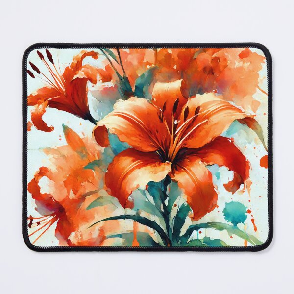 Item preview, Fiery Tiger Lily Bouquet in Watercolor Expression designed and sold by ChrisButler.