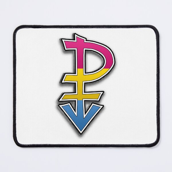 Item preview, Halftone Pansexual Pride Symbol with Flag Background designed and sold by LiveLoudGraphic.