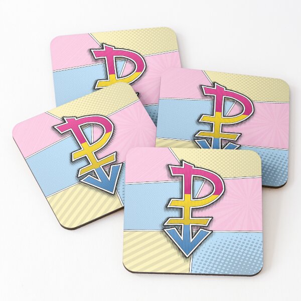 Item preview, Halftone Pansexual Pride Symbol with Flag Background designed and sold by LiveLoudGraphic.