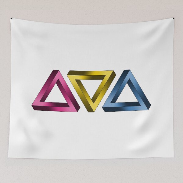 Item preview, Pansexual Pride Flag Colored Twisted Triangles Optical Illusions designed and sold by LiveLoudGraphic.