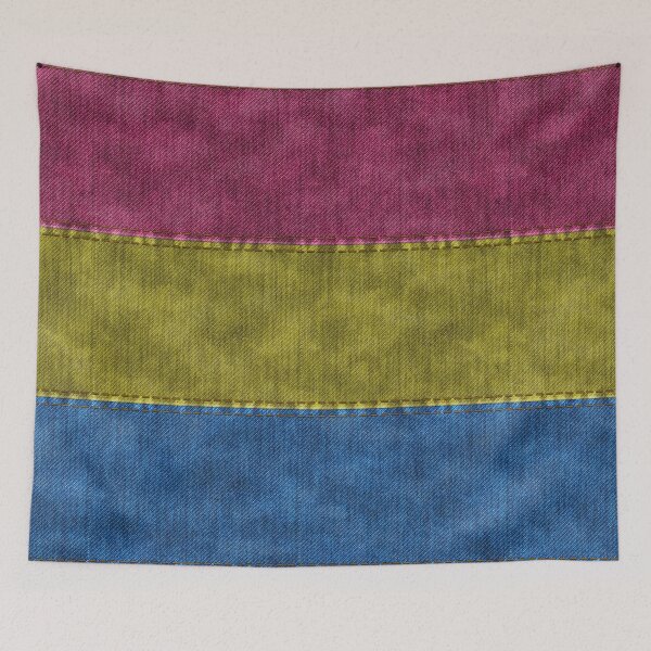 Item preview, Denim Textured Seamless Pansexual Pride Flag Pattern designed and sold by LiveLoudGraphic.