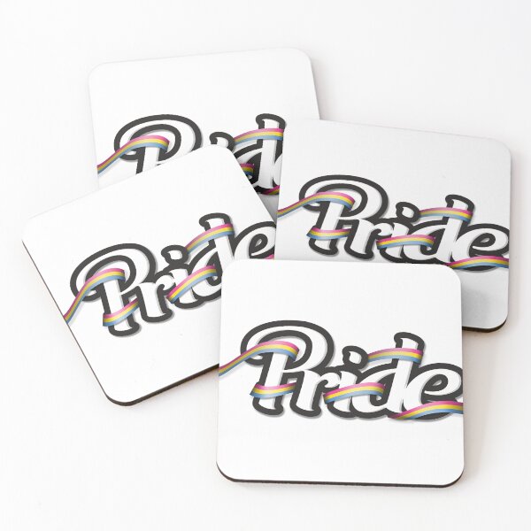 Aperçu de l'œuvre Drapeau de la fierté pansexuelle, ruban coloré enroulé autour des lettres du mot PRIDE créée et vendue par LiveLoudGraphic.