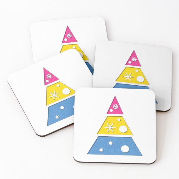 Item preview, Minimalist Christmas Tree in Pansexual Pride Flag Colors designed and sold by LiveLoudGraphic.
