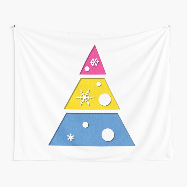 Item preview, Minimalist Christmas Tree in Pansexual Pride Flag Colors designed and sold by LiveLoudGraphic.