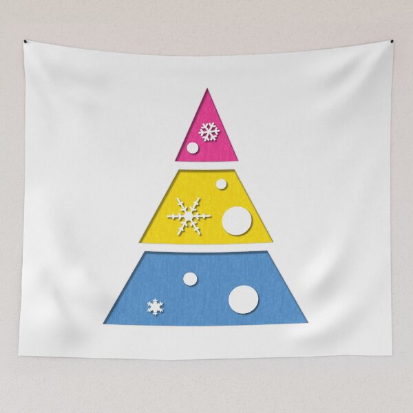 Item preview, Minimalist Christmas Tree in Pansexual Pride Flag Colors designed and sold by LiveLoudGraphic.