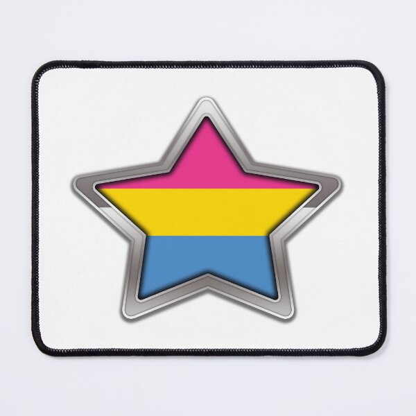 Item preview, Large Pansexual Pride Flag Colored Star with Chrome Frame. designed and sold by LiveLoudGraphic.
