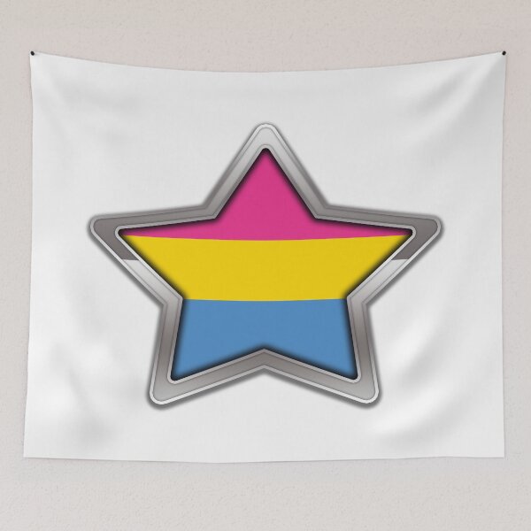 Item preview, Large Pansexual Pride Flag Colored Star with Chrome Frame. designed and sold by LiveLoudGraphic.