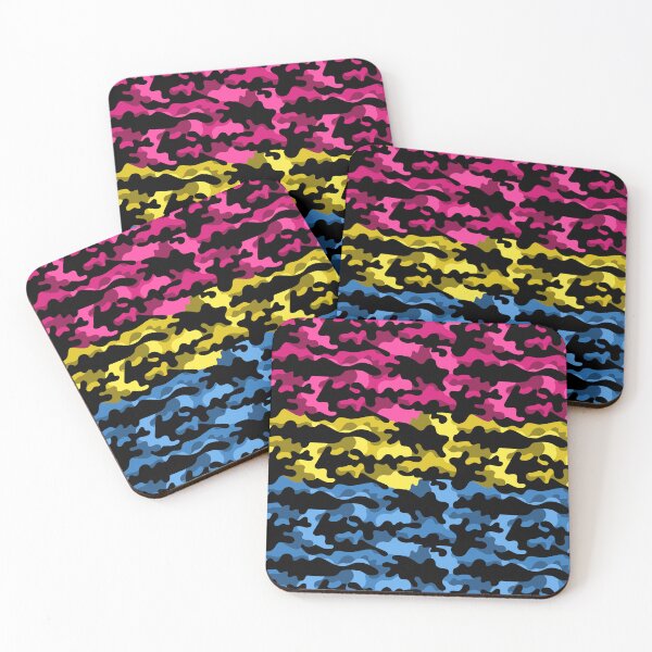 Aperçu de l'œuvre Motif de drapeau de la fierté pansexuelle texturé camouflage répétitif sans couture créée et vendue par LiveLoudGraphic.
