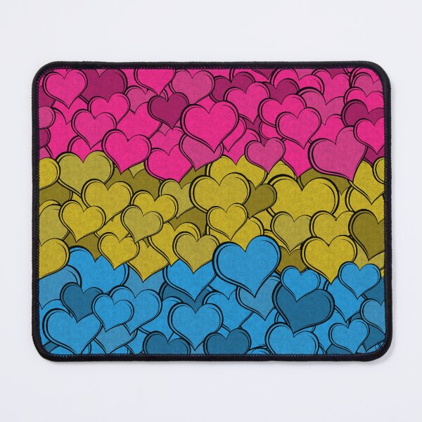 Item preview, Overlapping Hearts in Pansexual Pride Flag Colors designed and sold by LiveLoudGraphic.