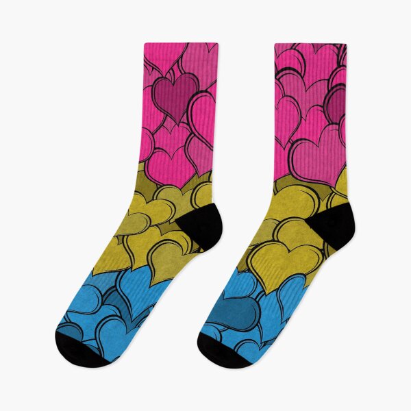 Item preview, Overlapping Hearts in Pansexual Pride Flag Colors designed and sold by LiveLoudGraphic.