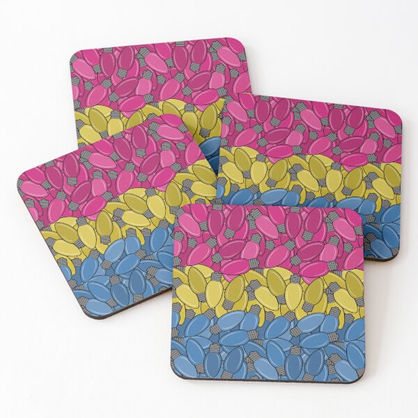 Item preview, Overlapping Christmas Lights in Pansexual Pride Flag Colors designed and sold by LiveLoudGraphic.