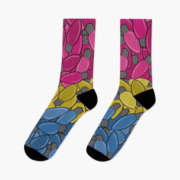 Item preview, Overlapping Christmas Lights in Pansexual Pride Flag Colors designed and sold by LiveLoudGraphic.
