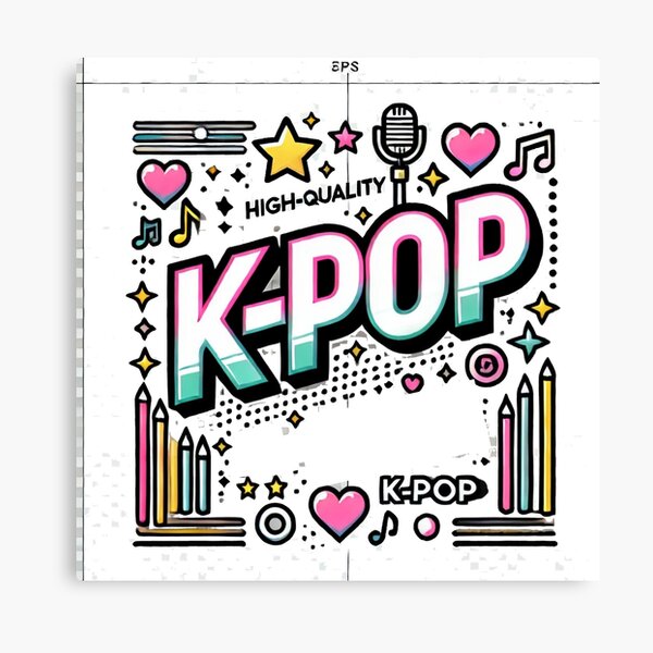 Item preview, K-Pop | Bold Korean Music Fan Typography Design designed and sold by Mena Collection.