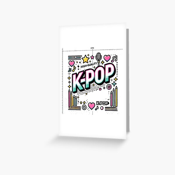 Item preview, K-Pop | Bold Korean Music Fan Typography Design designed and sold by Mena Collection.
