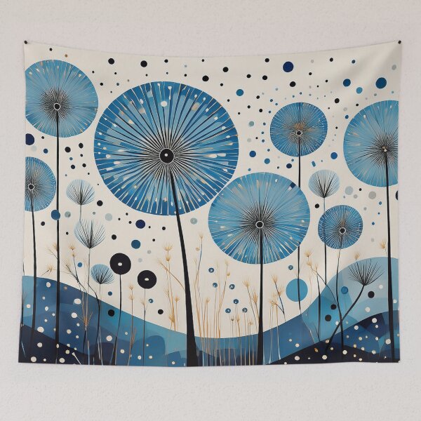 Item preview, Blue Black Dandelion - Abstract designed and sold by sonjas.