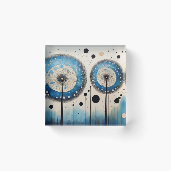 Item preview, Blue Black Dandelion - Abstract designed and sold by sonjas.