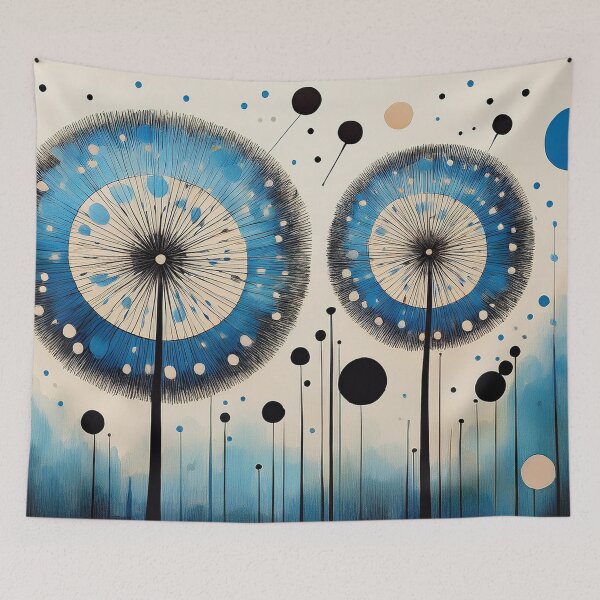 Item preview, Blue Black Dandelion - Abstract designed and sold by sonjas.
