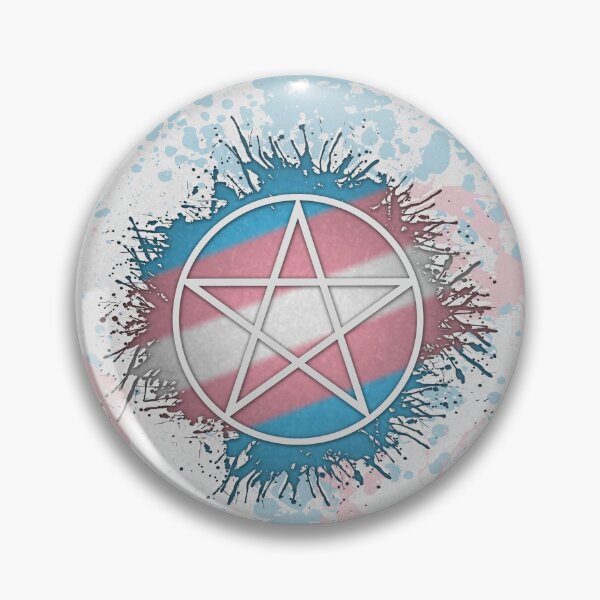 Item preview, Paint Splatter Transgender Pride Pentacle Symbol designed and sold by LiveLoudGraphic.