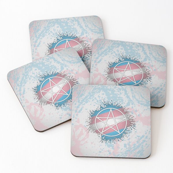 Item preview, Paint Splatter Transgender Pride Pentacle Symbol designed and sold by LiveLoudGraphic.