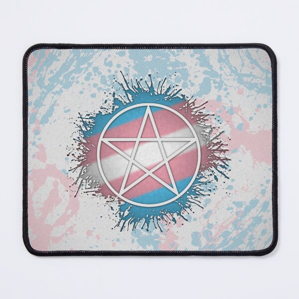 Item preview, Paint Splatter Transgender Pride Pentacle Symbol designed and sold by LiveLoudGraphic.