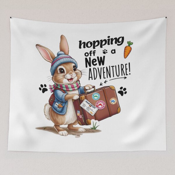 Item preview, Hopping Off on a New Adventure! | Travel Bunny Design designed and sold by bannzy.