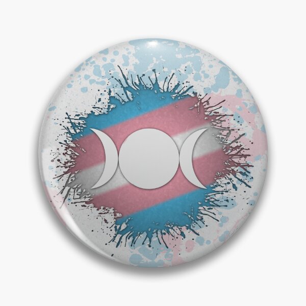 Artikelvorschau, Farbspritzer Transgender Pride Flag Dreifacher Göttinnenmond entworfen und verkauft von LiveLoudGraphic.