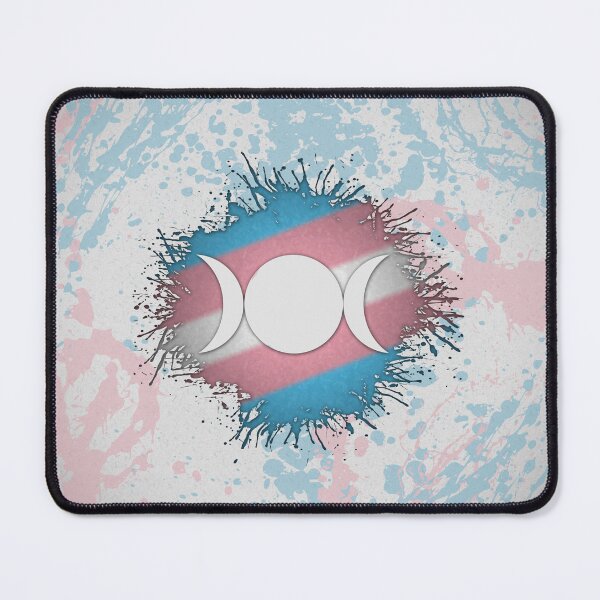 Item preview, Paint Splatter Transgender Pride Flag Triple Goddess Moon designed and sold by LiveLoudGraphic.