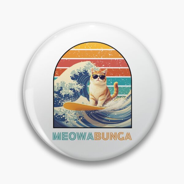 Item preview, Meowabunga Surfing Cat Humorous Cool Design designed and sold by caFUNated.
