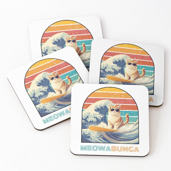 Item preview, Meowabunga Surfing Cat Humorous Cool Design designed and sold by caFUNated.