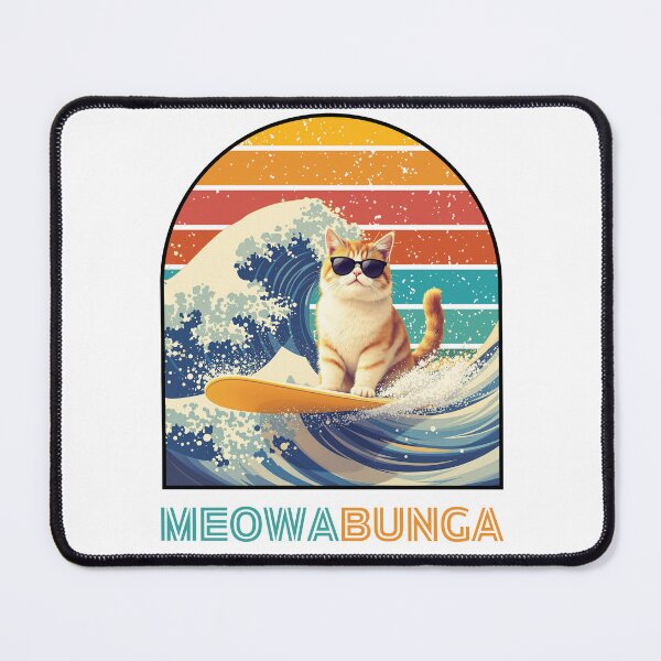 Item preview, Meowabunga Surfing Cat Humorous Cool Design designed and sold by caFUNated.