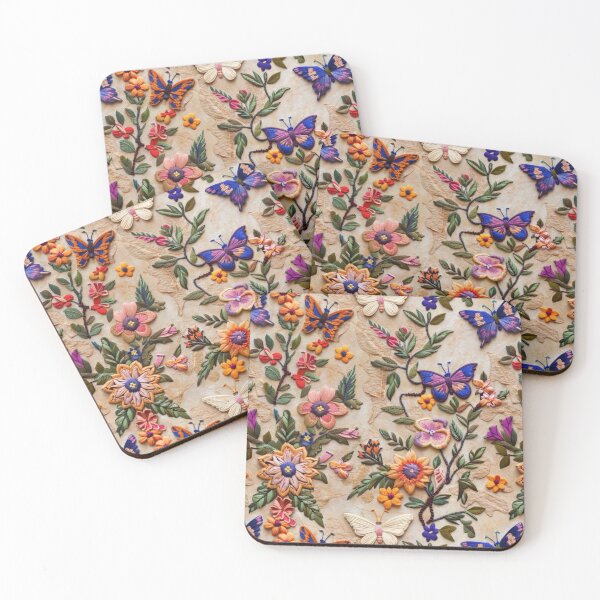 Item preview, Butterfly Floral Embroidery Patterns - Beautiful Handcrafted Designs designed and sold by BlushingCreatives.