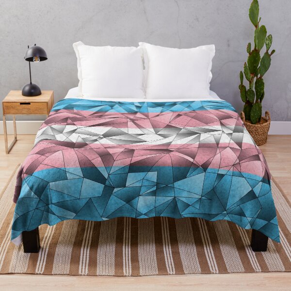 Item preview, Abstract Fractal Triangles Transgender Pride Flag Pattern designed and sold by LiveLoudGraphic.