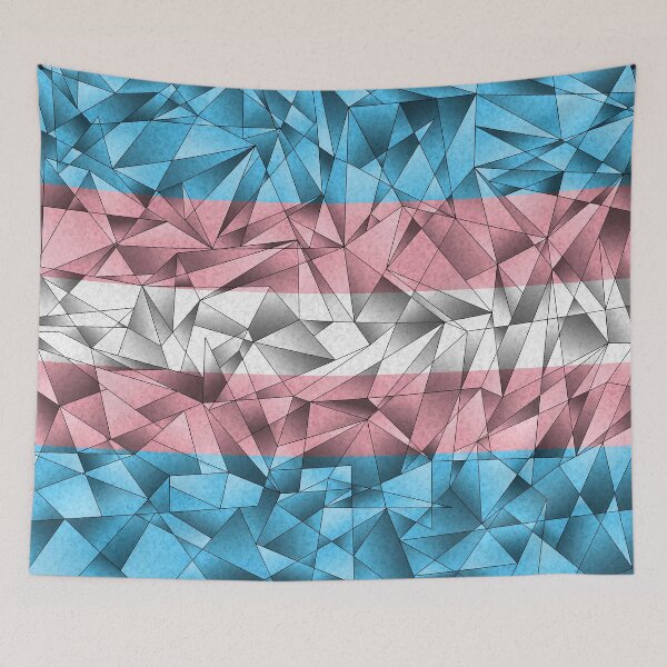 Item preview, Abstract Fractal Triangles Transgender Pride Flag Pattern designed and sold by LiveLoudGraphic.