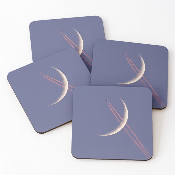 Item preview, Contrails and a crescent moon designed and sold by Captain747.