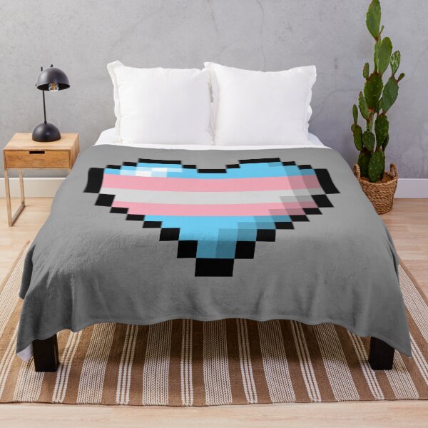 Item preview, Large Pixel Heart Design in Transgender Pride Flag Colors designed and sold by LiveLoudGraphic.