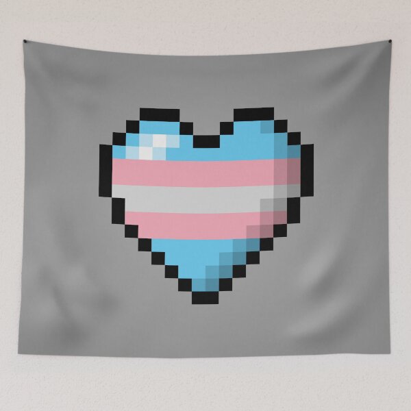 Item preview, Large Pixel Heart Design in Transgender Pride Flag Colors designed and sold by LiveLoudGraphic.