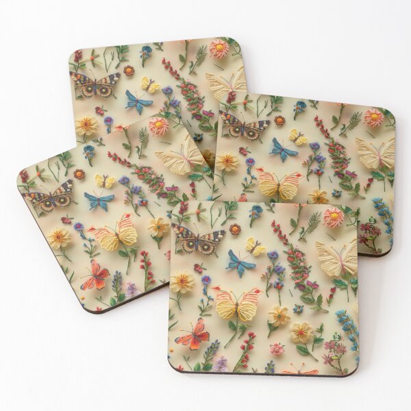 Item preview, Butterfly Floral Embroidery Patterns - Beautiful Handcrafted Designs designed and sold by BlushingCreatives.
