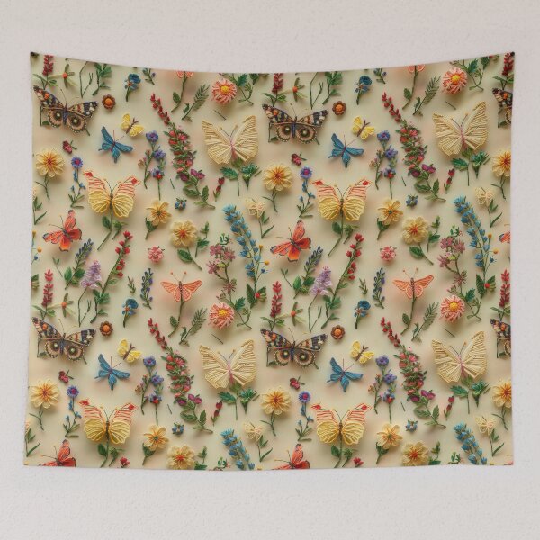 Item preview, Butterfly Floral Embroidery Patterns - Beautiful Handcrafted Designs designed and sold by BlushingCreatives.