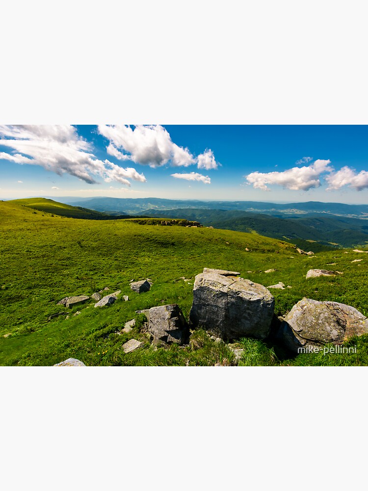 Thumbnail 3 of 3, Sticker, gorgeous mountain landscape on a summer day designed and sold by mike-pellinni.