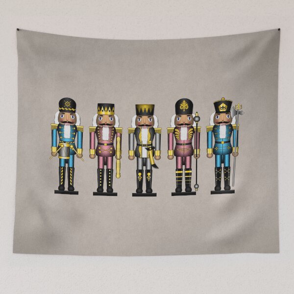 Item preview, Row of Five Transgender Pride Flag Winter Nutcrackers designed and sold by LiveLoudGraphic.