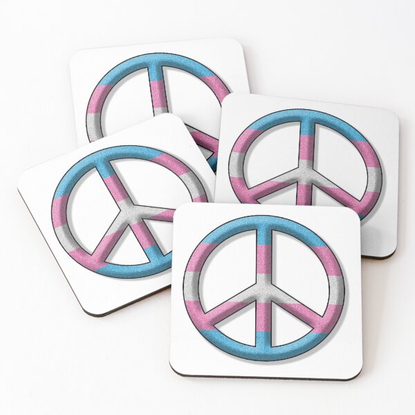 Item preview, Peace Pride design in Transgender pride flag colors designed and sold by LiveLoudGraphic.