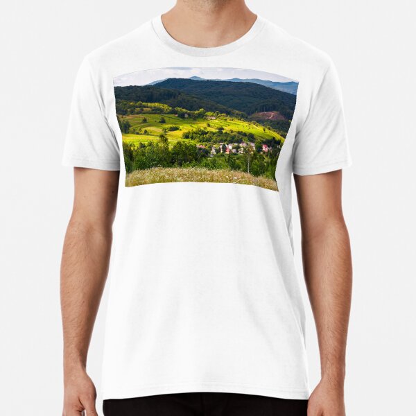 small Carpathian village in mountains Premium T-Shirt