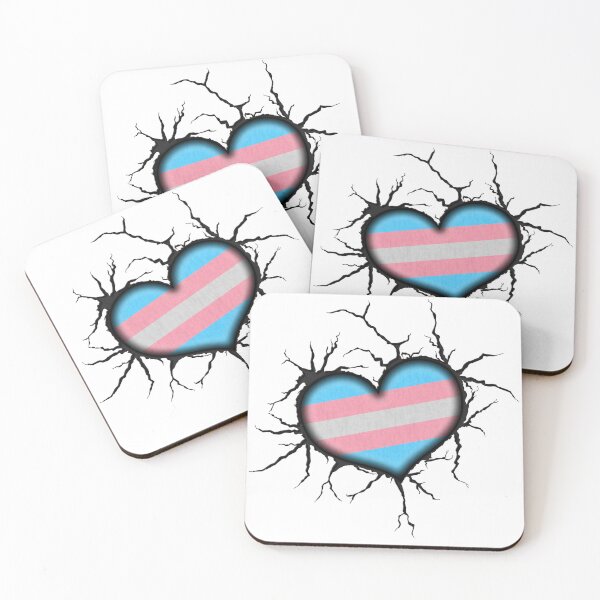Item preview, Transgender Heart Thrown into Cracked surface designed and sold by LiveLoudGraphic.