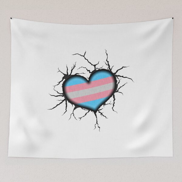 Item preview, Transgender Heart Thrown into Cracked surface designed and sold by LiveLoudGraphic.